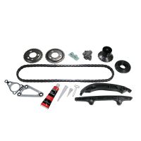 Kamkedja med hjul och spännare