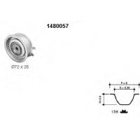 Kuggremssats med 1 remskiva