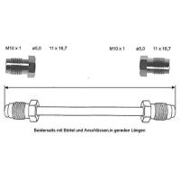 Bromsledning 180 mm 10 X 1 koppar-nickel