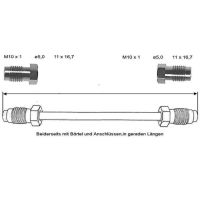 Bromsledning 330 mm 10 X 1 koppar-nickel