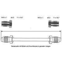 Bromsledning 460 mm 10 X 1 koppar-nickel