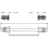 Bromsledning 880 mm 10 X 1 koppar-nickel