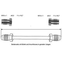 Bromsledning 1040 mm 10 X 1 koppar-nickel