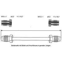 Bromsledning 1300 mm 10 X 1 koppar-nickel