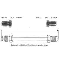 Bromsledning 1500 mm 10 X 1 koppar-nickel