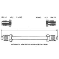 Bromsledning 1580 mm 10 X 1 koppar-nickel
