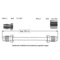 Bromsledning 1630 mm koppar-nickel