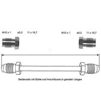 Bromsledning 2550 mm fram till bak koppar-nickel