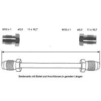 Bromsledning 2650 mm 10 X 1 koppar-nickel