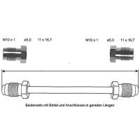 Bromsledning 2850 mm 10 X 1 koppar-nickel