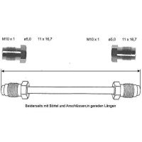 Bromsledning 3350 mm 10 X 1 koppar-nickel