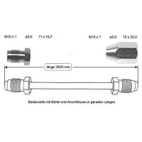 Bromsledning 2620 mm bak höger mitt