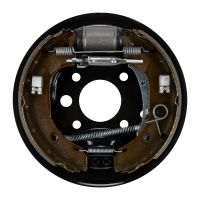 Bromssats förmonterad på ankarplåtar bak till vänster