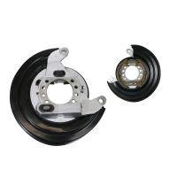 Bromssats förmonterad på ankarplattor till vänster