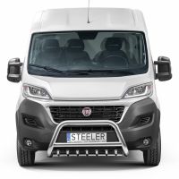 STEELER frontskyddsstång med grill inklusive monteringssats polerat rostfritt stål