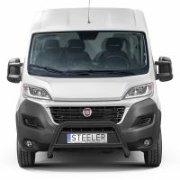 STEELER främre skyddsbygel med tvärstag inklusive monteringssats, svart pulverlackerad