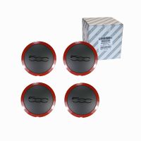 Set med 4 hjul navkapslar ORIGINAL röd för aluminiumfälgar