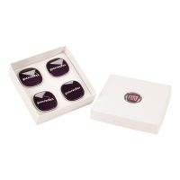 Hjulnavkapsling i matt lila pandalogotyp