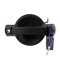 Fram vänster dörrhandtag svart med låscylinder