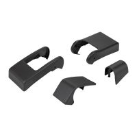 Set med kåpor för bakdörrens gångjärn till vänster