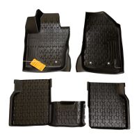 Gummigolvmattor set om 3 svarta med Jeep-logga