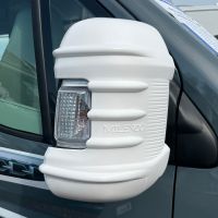 Set med spegelskyddskåpor vita