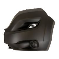 Främre vänstra stötfångarhörnet svart